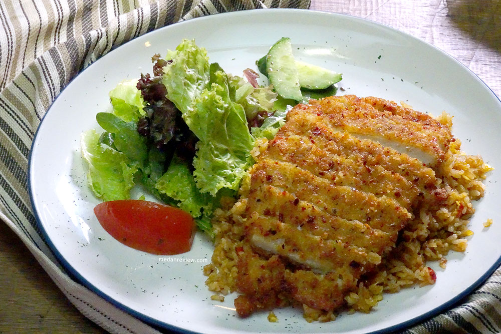 Peri Peri Rice with Chicken Schnitzel